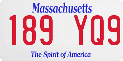 MA license plate 189YQ9