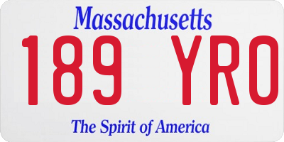MA license plate 189YR0