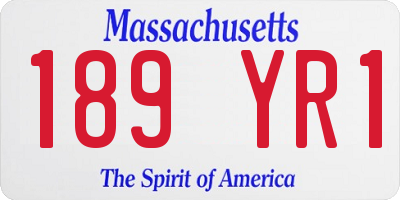 MA license plate 189YR1