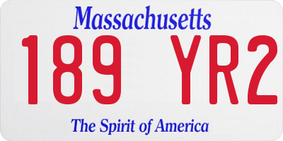 MA license plate 189YR2