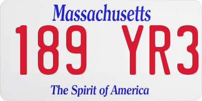 MA license plate 189YR3