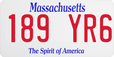 MA license plate 189YR6