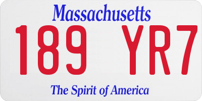 MA license plate 189YR7