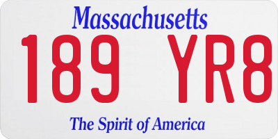 MA license plate 189YR8