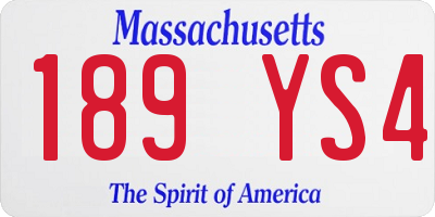 MA license plate 189YS4