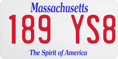 MA license plate 189YS8