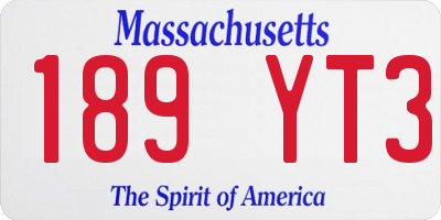 MA license plate 189YT3