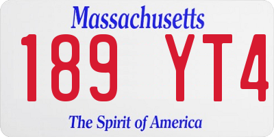 MA license plate 189YT4
