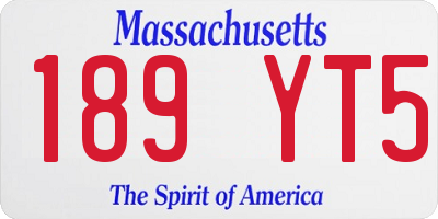 MA license plate 189YT5