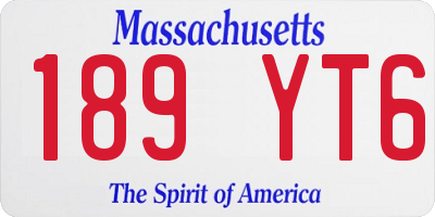 MA license plate 189YT6