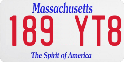 MA license plate 189YT8