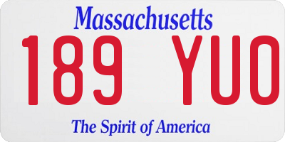MA license plate 189YU0