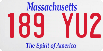 MA license plate 189YU2