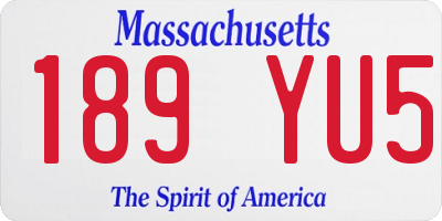 MA license plate 189YU5
