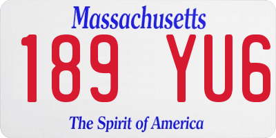 MA license plate 189YU6
