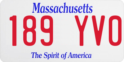MA license plate 189YV0