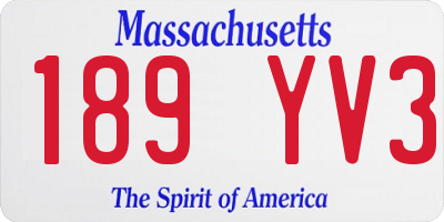 MA license plate 189YV3
