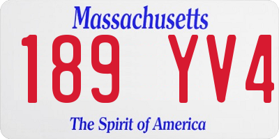 MA license plate 189YV4