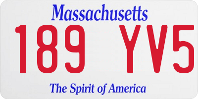 MA license plate 189YV5
