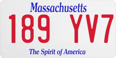 MA license plate 189YV7