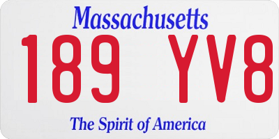 MA license plate 189YV8