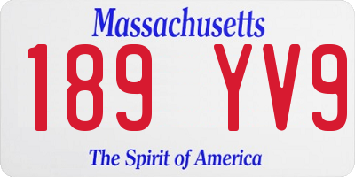 MA license plate 189YV9
