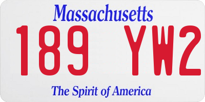 MA license plate 189YW2