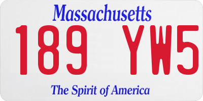 MA license plate 189YW5