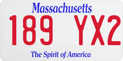 MA license plate 189YX2