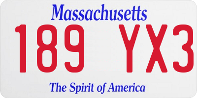 MA license plate 189YX3