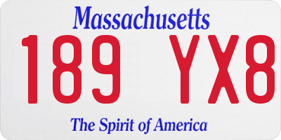 MA license plate 189YX8