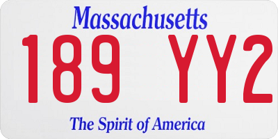 MA license plate 189YY2