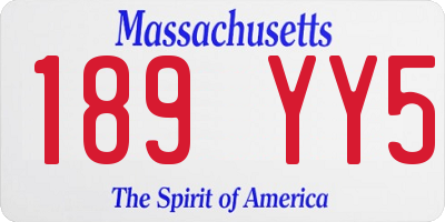 MA license plate 189YY5