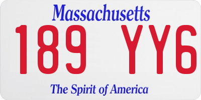 MA license plate 189YY6