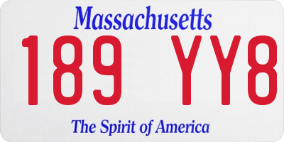 MA license plate 189YY8