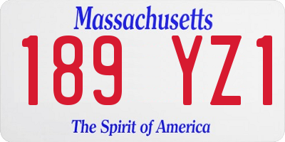 MA license plate 189YZ1