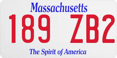 MA license plate 189ZB2
