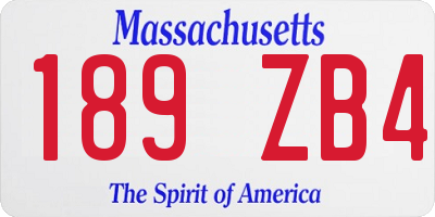 MA license plate 189ZB4