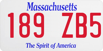 MA license plate 189ZB5