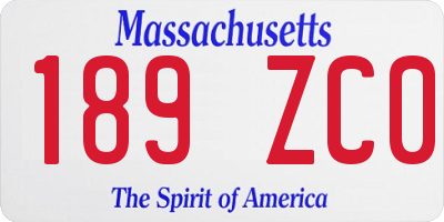 MA license plate 189ZC0