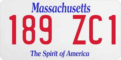 MA license plate 189ZC1