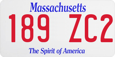MA license plate 189ZC2