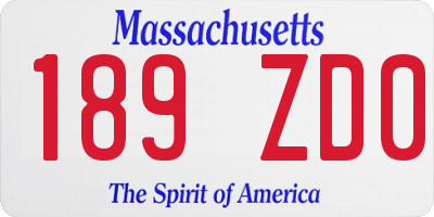 MA license plate 189ZD0