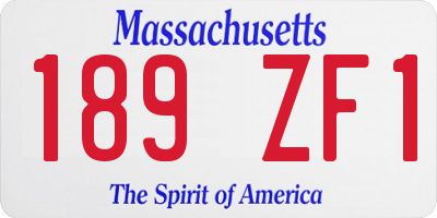 MA license plate 189ZF1