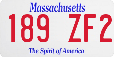 MA license plate 189ZF2