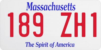 MA license plate 189ZH1