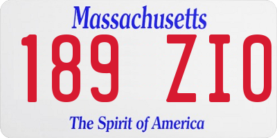 MA license plate 189ZI0