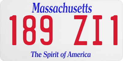 MA license plate 189ZI1