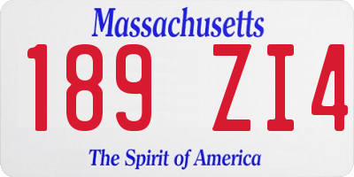 MA license plate 189ZI4
