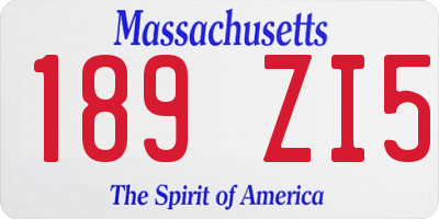 MA license plate 189ZI5
